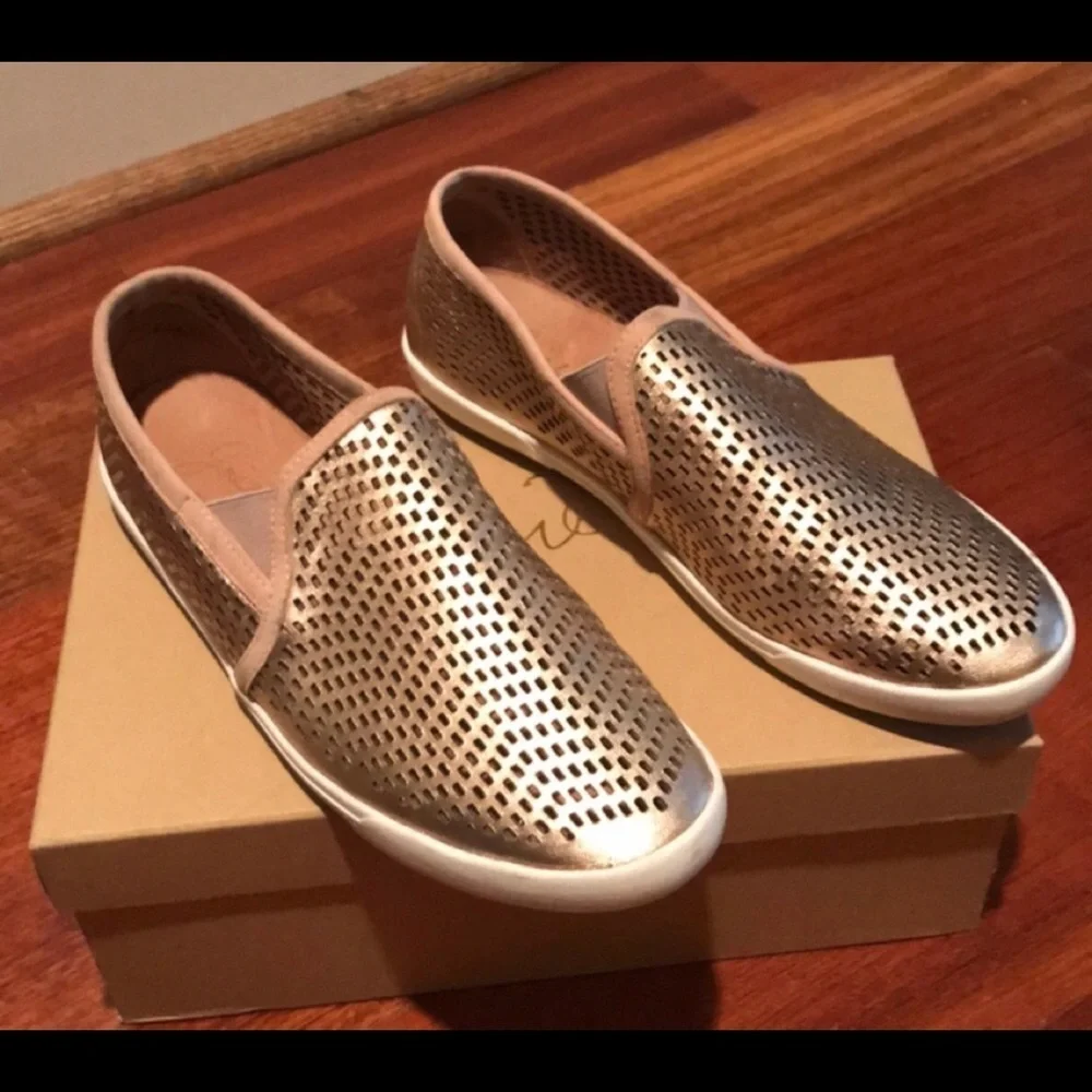 ⛱️🔥Joie - Lismore Rose Gold Metallic Laser Cut Sneakers - 9.5
